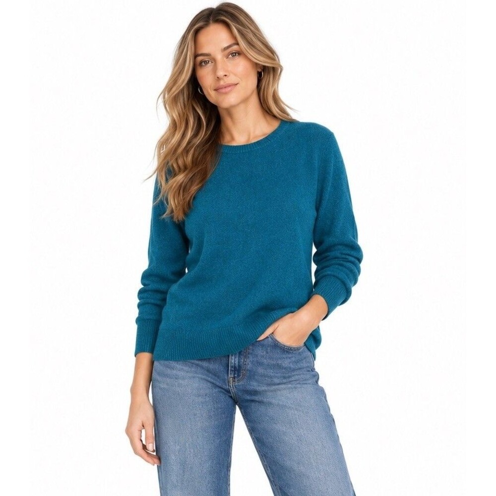 Charter Club Luxury 100% Cashmere Teal Crewneck Sweater XL